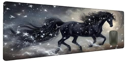 Cool Mouse Mat Gaming Mouse Pad Large 1500x800mm Horse, Desk Pad Gaming Mats for Computer Accessories, Mousemat Waterproof Non-Slip Base Keyboard Protector Soft Smooth for Home Office Gaming Room H-8