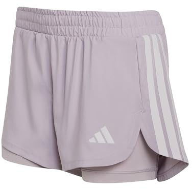 adidas Women's Pacer Workout Woven 2in1 Shorts, preloved fig, S