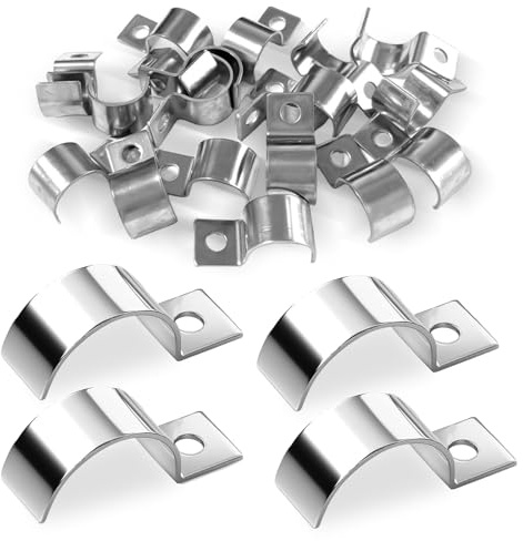 30 Stück Kabelschellen Metall Rohrschellen,16mm V2A Edelstahl 304 Rohrbefestigung Einzelloch U-Rohrschellen Befestigungsschelle für 15-16.5mm Kabel Unterputz Wasserrohre Installation