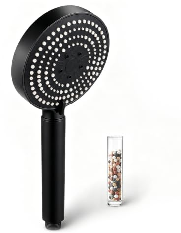 OFFO Shower Head, 6 Modes High Pressure Filtered Shower Head with 20 Stage Filter, Water Saving Handheld Showerhead for Low Pressure Remove Chlorine Reduces Dry Skin Improve Hair, Matte Black