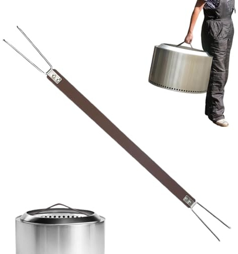 Kustimantu Tragegriff,Feuerstelle Werkzeug - Tragbarer Griff Mit Edelstahl Haken Für Grill Camping Outdoor Indoor Tisch Wanderung