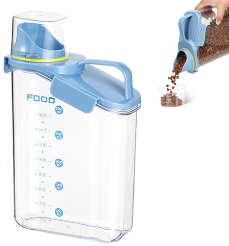 SilverChry Cubo Pienso Perro, 2.8L Dog Food Storage Bin, Botes Cocina Almacenaje con Vaso Medidor, Almacenamiento se Comida Para Perros, Caja se Almacenamiento