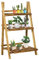 Outsunny Wooden Folding Flower Pot Stand 3 Tier Garden Planter Display Ladder Gardener Storage Shelves Rack Herb Holder (60L x 37W x 93H cm)
