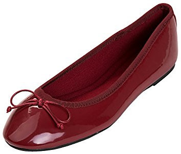 Feversole Women's Macaroon Colorful Memory Foam Cushion Ballet Flat Pumps Patent Burgundy