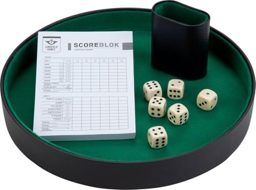 Pokerpiste - Met beker, dobbelstenen & scoreblok
