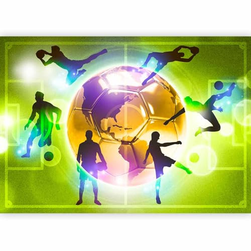 murando Fotomurales autoadhesivo Fútbol 245x175 cm Papel Pintado Decoración de Pared Murales Pegatina decorativos adhesivos 3d moderna de Diseno Fotográfico Ninos Blanco Negro i-a-0093-a-d