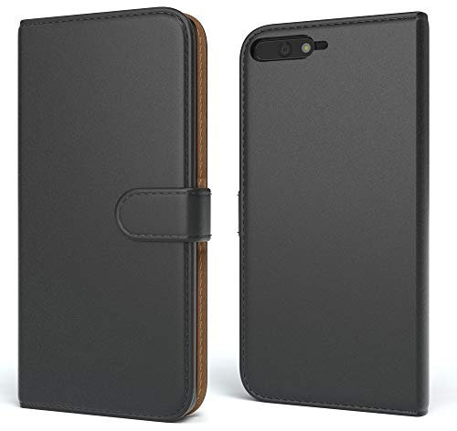 EAZY CASE Tasche kompatibel mit Huawei Y6 (2018) Schutzhülle mit Standfunktion Klapphülle im Bookstyle, Handytasche Handyhülle Flip Cover mit Magnetverschluss und Kartenfach, Kunstleder, Schwarz