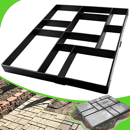 CJGQ Jumbo-Größe 59,9 x 50 x 4,6 cm Walk Maker Wiederverwendbare Betonpflaster-Formen Pflastersteine Rasen Terrasse Hof Garten DIY Gehweg Pflasterformen (10 Gitter)