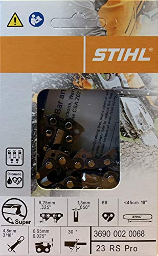 Stihl 23RS Rapid Super Chainsaw Chain, 18'' Bar .325 Pitch | Stihl 18 Chainsaw Chain Loop (23RSP 68 Drive Links) 3690 002 0068