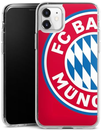 Silikon Hülle kompatibel mit Apple iPhone 11 Case transparent Handyhülle FC Bayern München Offizielles Lizenzprodukt FCB