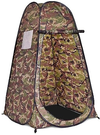 GOPLUS Duschzelt, Toilettenzelt, Umkleidezelt, Umkleidekabine, Lagerzelt, Pop-Up-Zelt, Faltzelt, 120 x 120 x 190cm (Flecktarn)