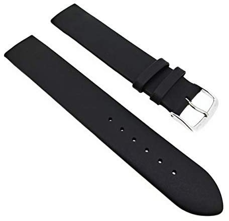 Uhrenarmband | Schwarz | zum befestigen mit Schrauben für Uhren passend Skagen, Boccia | 16mm Made in Germany