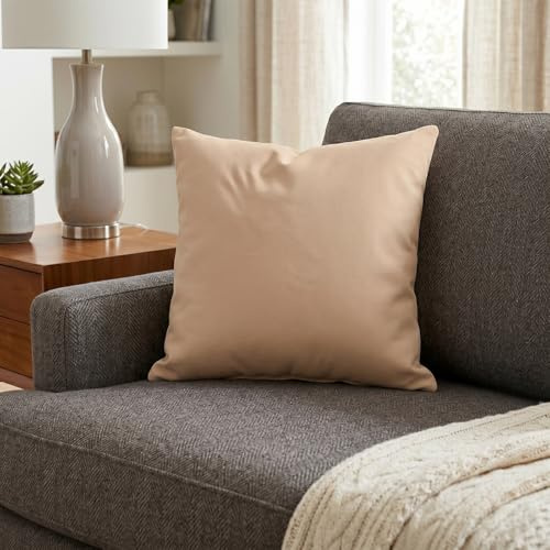 Hans-Textil-Shop Kissenbezug Polyester - Kissen, Kissenhülle, Kopfkissen, Dekokissen, Sofakissen, Couchkissen, Pflegeleicht, Bügelfrei (30x30 cm, Sand)