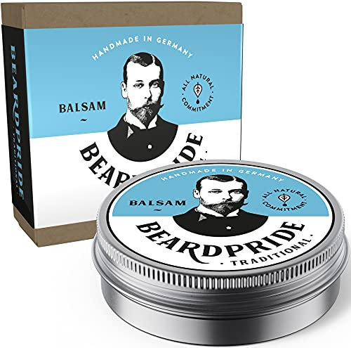 BEARDPRIDE Bartbalsam Männer - Das Original Bart Balsam aus dem Barbershop - Unser Beard Balm basiert auf natürliche Sheabutter und wertvollen Ölen - Bartbalm - Geschenk für Männer (55g, Traditional)