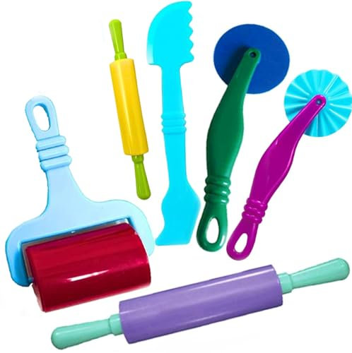 NA 6 Pcs Plastic Kids Dough Playset Clay Molds Kit Smart Clay Modelling Kits for Toddlers Girls Boys Preschool