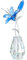 Kristall Calla Lilienstrauß Figurenkollektion mit blauen Blumen und silbernen Metallstielen in einer Kristallvase für die Dekoration zu Hause, Hochzeit und Party