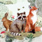 20 Servietten Tiere im Herbst Fuchs Hase Wald Pilze