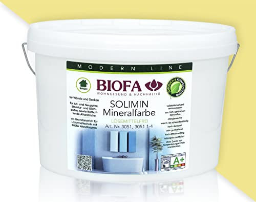 BIOFA SOLIMIN Mineralfarbe Wandfarbe 3051 Silikatfarbe Innenraumfarbe Feuchtraumfarbe PG4 6401 10,00L
