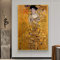 Jianghu Art Berühmtes Porträt von Adele Bloch von Gustav Klimt Öl auf Leinwand Gemälde Goldrahmen Poster und Drucke Wandkunst Bilder 80 x 115 cm (32 x 45 Zoll) mit Rahmen