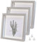Shadow Box Frames 8x8 Grey Picture Frames 3 Pack Photo Frames Made of Solid Wood and Real Glass Internal Depth 0.6 inches