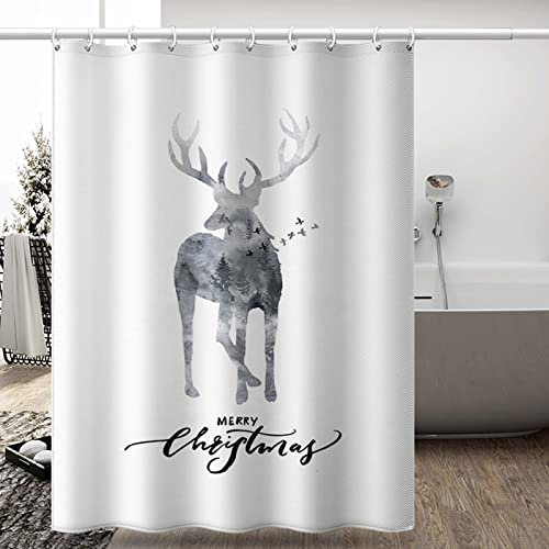 Duschrollo 80 cm Breit für Dusche, Duschvirhang Weiß Waldelch Bad Vorhang Gardinen Duschborhang Schmal