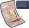 BELALIFE Reise-Schmuck-Organizer, faltbare Aufbewahrungsrolle für Ohrringe, Halsketten, Ringe, Armbänder, Broschen, Blaugrau