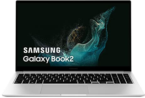 Samsung Galaxy Book2 - Ordenador Portátil de 15,6 Full HD, 8 GB RAM, 521 GB NVMe SSD, Intel Core i5-1235U 12th Gen, Intel Iris Xe, Windows 11 Home, Plata - Teclado QWERTY Español