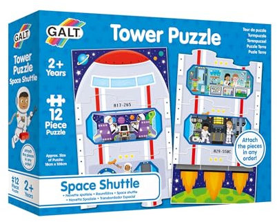 Galt Toys, Tower Puzzle - Space Shuttle, Jigsaw Puzzles for Kids, 12 Piece Puzzle, Ages 2 Years Plus