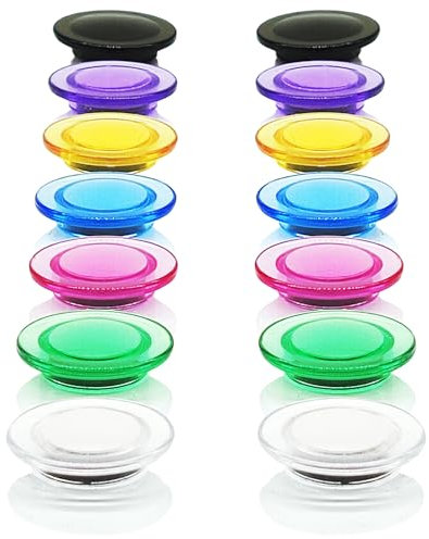 PYJLbX Magnete Stark, 14 Stück Magnete für Magnettafel, Kühlschrankmagnete, Whiteboard Magnete Kühlschrank Mini Magnete Klein Magnete Bunt Rund Magnet, für Kühlschrank Magnetwand Pinnwand (7 Farben)
