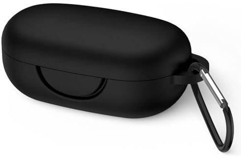 MOWYEOK Silikon Hülle kompatibel mit Anker Soundcore Sport X10, Tragbare Kratz und stoßfeste Silikonhülle, Front LED sichtbar, für Anker Soundcore Sport X10 Gehäusezubehör, mit Karabiner - Schwarz