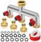 3 Way Brass Hose Tap Splitter with On/Off Valves, 3/4 Tap Connector with 3/4 BSP Threads Hose Pipe Fittings for Hose Pipe Fittings, Watering System, Ball Valves, Outside Tap Connector(B)