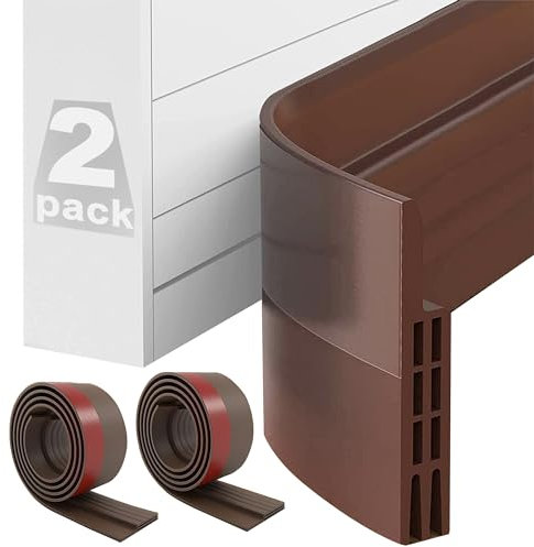 2 Rollos Burlete Puerta Entrada, 5 cm x 100 cm, Burlete Bajo Puerta Burlete Autoadhesivo de Goma de Silicona, Insonorización, Protección contra el Frío y Sellado (Marrón)