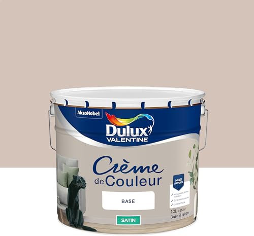 Dulux Valentine Crème de Couleur - Peinture multi-supports intérieure - Satin Lin Intense 10 L