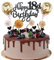 Cnrose Tortendeko junge mädchen 18. Geburtstag Hello 18 Cake Topper schwarz gold mit Herz Stern Ballon Kuchendeko 18. Geburtstag Happy 18th Birthday Tortendeko 18 jahre junge 18 Geburtstag Mädchen