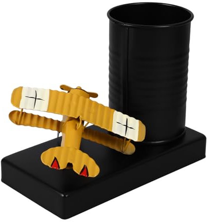 SHINEOFI Organisateur de Stylos de Style Simple Pot à Crayons de Bureau Jaune Grand Récipient de Rangement Décoratif pour Stylos