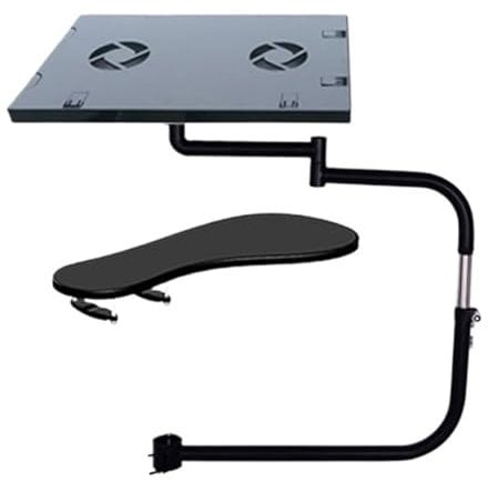 WGJJPQYK Metall-Multifunktions-Full-Motion-Stuhlklemme, Laptop-Ablage + Tastatur-Handgelenkauflage, Installation, Full-Motion-Büro(Size:OK-011B)