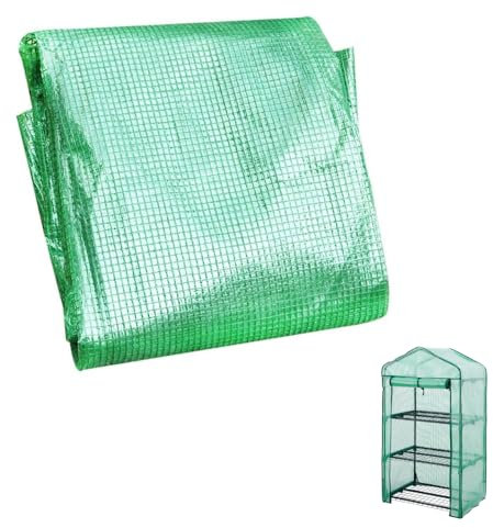 Top Home Solutions® Mini Greenhouse 3 Tier Green PE Cover Replacement for Garden Greenhouse, Roll-Up Zipped Door – Grow house Cover For Plants And Seedlings - 49D x 69W x 128H