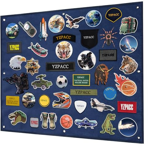 Yzpacc Taktisches Aufkleber Displaybrett, faltbares Panel mit Schlaufenoberfläche zur Aufbewahrung und Ausstellung von militärischen Kampf und Motivationsaufklebern für Armeeangehörige
