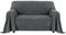 Easy-Going Jacquard Flanell Sofa Couch Überzug 2 3 Sitzer, Rutschfester Sofabezug Sofaschutz Hund Katze, Weiche Sofadecke für Bett, 1 Stück Waschbarer Sofaüberwurf, 203X300 cm/80X118 in, Dunkelgrau