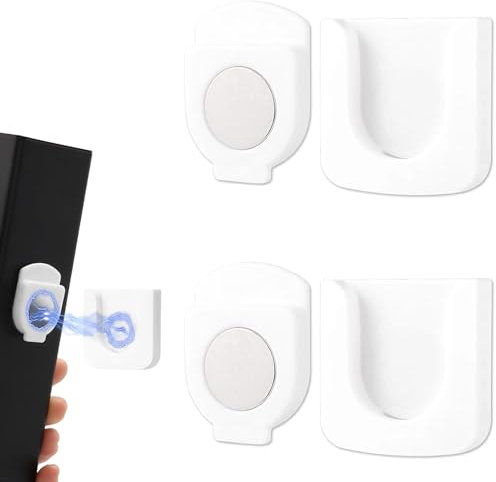 UTXN 2 Pcs Magnetic Remote Control Holder Remote Holder TV Remote Holder Remote Control Holder Wall Mounted TV Controller Holder for TV Remote Control Charge Socket (White)