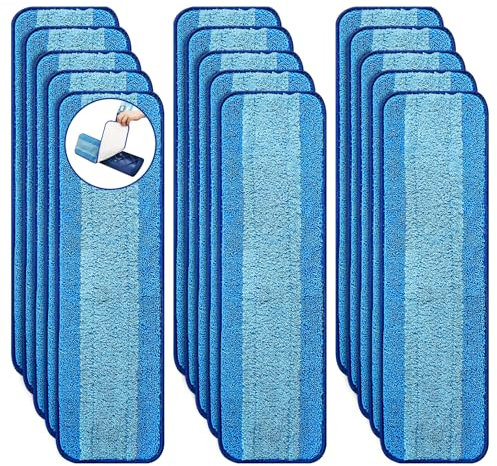 BYOFI 15 Pack Microfiber Cleaning Pads Compatible with Bona Family of Mops,Washable & Reusable Mop Pads Refill Replacement Safe for Hardwood and Multi-Surface Floors