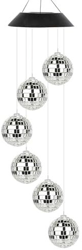 Solar Wind Chimes - Disco Ball Wind Chimes, Hanging Spinner Ball Lamps | Solar Led Crystal Ball Wind Chime Lights, Led Color Changing Solar Wind Chimes for Patio Yard Garden Home Decoration