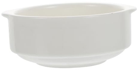 PRETYZOOM 1 Pc ciotola in ceramica pentola da minestra casseruola con coperchio preparare le ciotole Tazza da zuppa zuppiera ciotola fumante in ceramica pentola per stufati con manico bianca