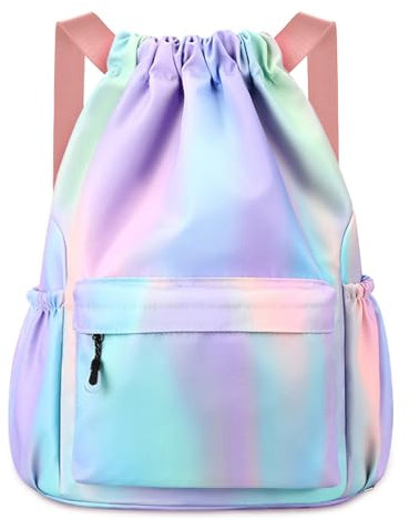 flintronic Rucksack mit Kordelzug, groß, blau-lila Farbverlauf