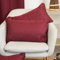 Viste tu hogar Pack 2 Cojines Rectangulares Jacquard con Estampado de Hojas, Estilo Contemporáneo, Dar Calidez, Ideal para Sofá de Salon de Otoño y Invierno, 30x50cm, Color Granate