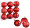 Xcdhemde 9tlg Große Weihnachtskugeln Ø 6CM, Rote Christbaumkugeln, aus Bruchsicher Mehrweg Kunststoff, Weihnachtsdeko mit Kugeln & Aufhängeband, Weihnachtsbaumkugeln für Drinnen & Draußen