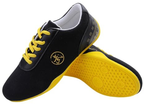 Kraftpaid Homme Chaussures pour Kung Fu Wushu Qi Gong,Tai Chi Kung Fu Chaussures,Kung Fu Boxe Karaté Baskets,lumière,Antidérapant,RéSistantes à l'abrasion,pourWingChun,Qigong,Shaolin,Boxe.