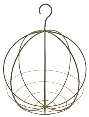 FRANK FLECHTWAREN Hänger Kugel, Metall, Rostfinish Maße: Ø 25 cm, GH 32 cm