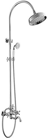 DXEMRQPB Ensemble de Robinet de Douche exposé, système de Douche Vintage, pommeau de Douche à Effet Pluie avec Douche à Main, Robinet de Baignoire sur Pattes, Robinet de Baignoire-Douche mu