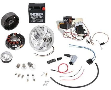 AKF Set: Umrüstsatz Vape 12V und H4 Scheinwerferumbau Klarglas - für Simson KR51, KR51/2